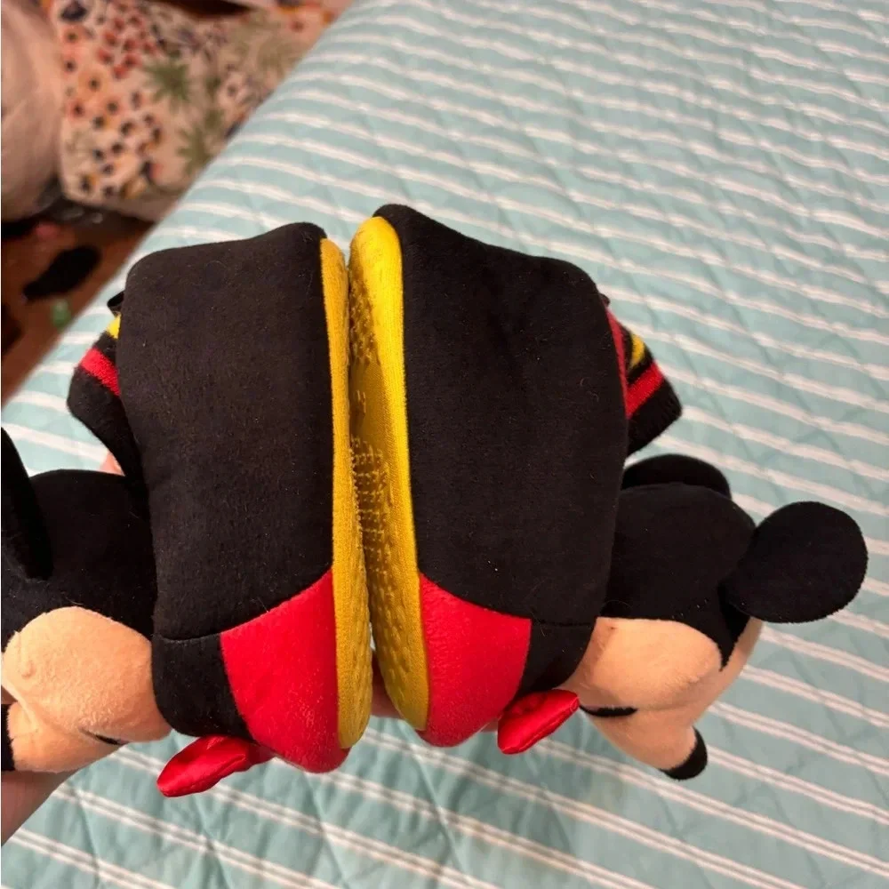 Toddler Boy Disney Plush Mickey Mouse Slippers Shoes Size 5/6